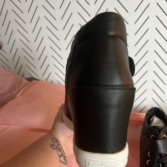 Juicy Couture Black Quilted Wedge Sneakers - Picture 9 of 11